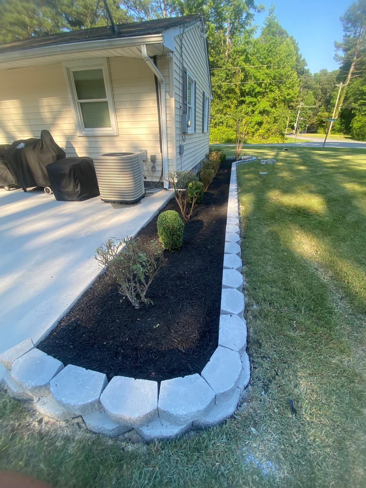 Landscaping lawn maintenance work
